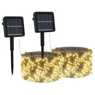 vidaXL vidaXL Solarne lampki dekoracyjne, 2 szt., 2x200 LED, ciepłe białe - Oświetlenie świąteczne - miniaturka - grafika 1