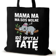 Torby i wózki na zakupy - Torba bawełniana dla MAMY czarna na ramię walentynki biura śmieszna - miniaturka - grafika 1