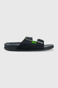 Tommy Hilfiger klapki zamszowe HILFIGER NUBUCK BUCKLES SANDAL męskie kolor granatowy FM0FM04459 - Klapki i japonki męskie - miniaturka - grafika 1