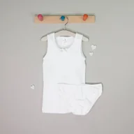 Majtki damskie - Dziewczęcy komplet komunijny, podkoszulek, majtki figi, biały, Tup Tup - miniaturka - grafika 1