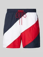 Kąpielówki męskie - Spodenki kąpielowe w stylu Colour Blocking - miniaturka - grafika 1