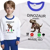 Piżamy dla dziewczynek - Piżama dziecięca Muszę Iść Dinozaur Dzwoni Tyranozaur T Rex 110/116 - VoloDonum - miniaturka - grafika 1