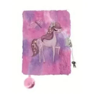 Pamiętnik z kłódką A5/96K 3D włochacz Horse - Szkolne artykuły papiernicze - miniaturka - grafika 1