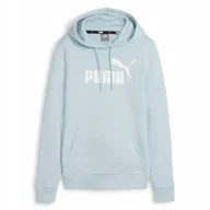 Bluzy damskie - BLUZA damska PUMA Ess Logo DRESOWA z KAPTUREM KANGURKA Turkus XS - miniaturka - grafika 1