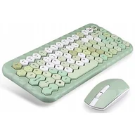 Zestawy myszka + klawiatura - Bezprzewodowy zestaw klawiatura + myszka MOFII Honey 2.4G (zielony) - miniaturka - grafika 1