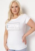 Koszulki i topy damskie - Biały Bawełniany T-shirt z Ozdobnym Napisem Dellphia - miniaturka - grafika 1