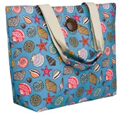 Torebki damskie - Damska torba plażowa na ramię z motywem morskim, niebieski - miniaturka - grafika 1