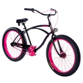 Rowery - Rower miejski damski Rider X Go Girl Pinky 7B rama 19" koło 26" ham. rolkowy szerokie obręcze - miniaturka - grafika 1