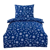 Pościel - Pościel Bawełna 140X200 Cm + Poduszka Morze Captain Mike - miniaturka - grafika 1