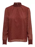 Bluzki damskie - ONLY Damska bluzka Onlnew Kayla L/S Top WVN, czerwony (Henna Henna), 36 - miniaturka - grafika 1