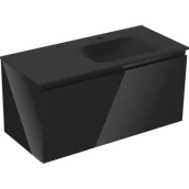 Szafki łazienkowe - Mexen Orio szafka łazienkowa 100 cm z umywalką Vela prawą, 1S, 1D, czarna połysk/czarna mat - 91A13-10047-3-BBFF70-W23P71 - miniaturka - grafika 1