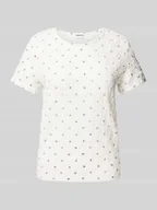 Koszulki i topy damskie - T-shirt z cekinowym obszyciem - miniaturka - grafika 1