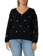 Swetry damskie - Sookie Damski sweter z dzianiny 12425412-SO01, czarny, XL/XXL, czarny, XL-XXL - miniaturka - grafika 1