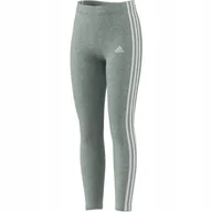 Legginsy - 164 cm Legginsy adidas 3 Stripes LEG HC0092 szary 164 cm - miniaturka - grafika 1