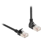 Kable miedziane - Kabel sieciowy DeLOCK RJ45 Cat.6A S/FTP Slim 90° do góry a - miniaturka - grafika 1