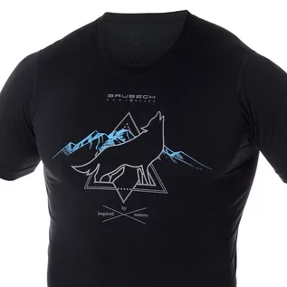 Bielizna sportowa męska - Termoaktywny T-Shirt Brubeck Outdoor Czarny Wilk - grafika 1