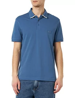 Koszulki męskie - Tommy Hilfiger Męska koszulka polo Under Collar Regular S/S, Blue Coast, 3XL - grafika 1