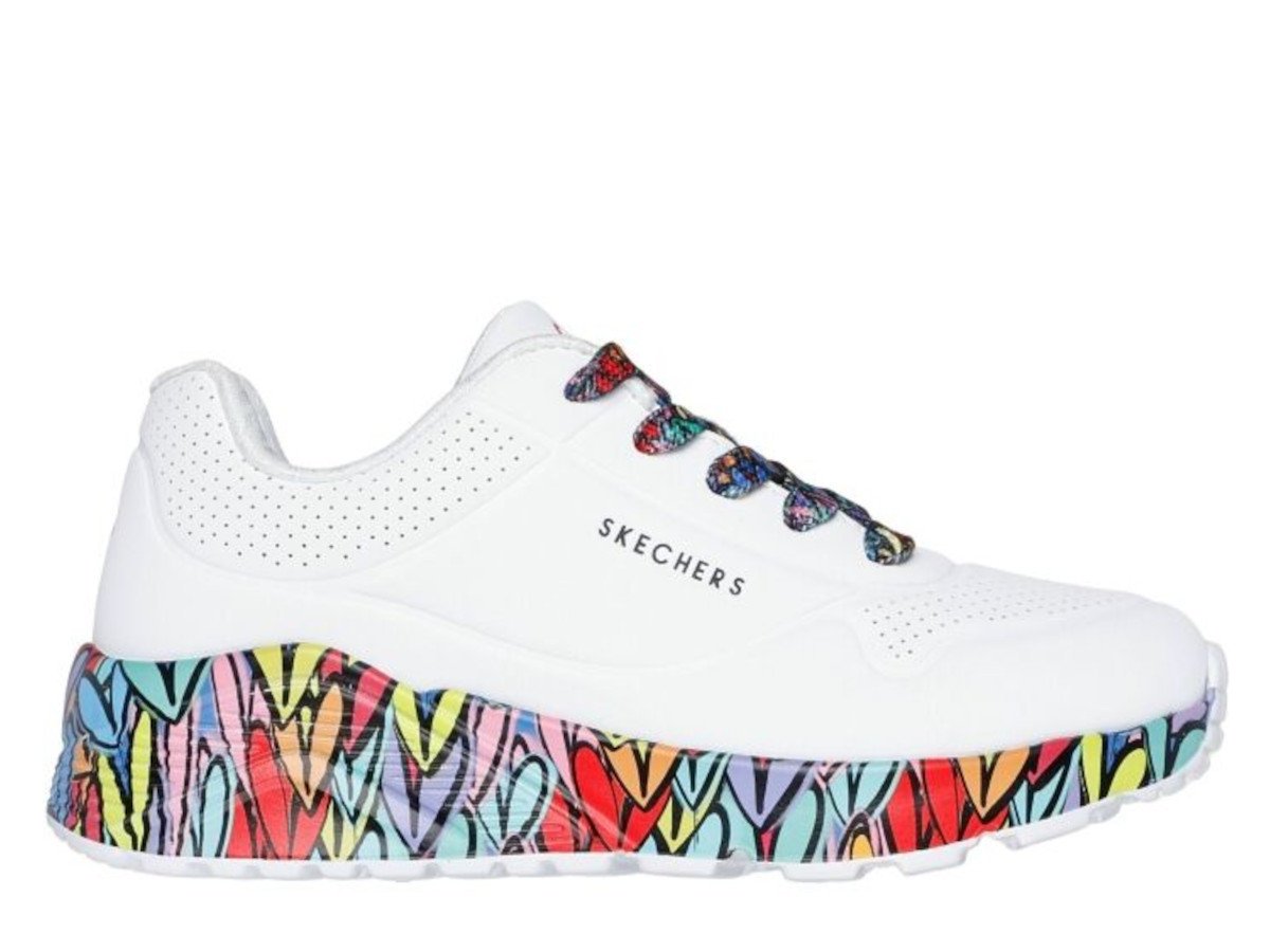 Buty dziecięce Skechers 314088LWMLT UNO LITE-SUBTLE LOVE Białe