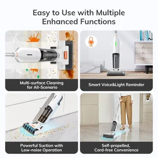 ILIFE W90 Cordless Wet Dry Vacuum Cleaner, 3 in 1 Vacuum Mop and Wash, Self-Cleaning, 700ml Water Tank, 30Mins Runtime - Odkurzacze pionowe - miniaturka - grafika 5