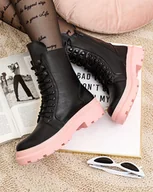 Botki damskie - Royalfashion Eko skórzane damskie botki workery Vederme-38 - miniaturka - grafika 1