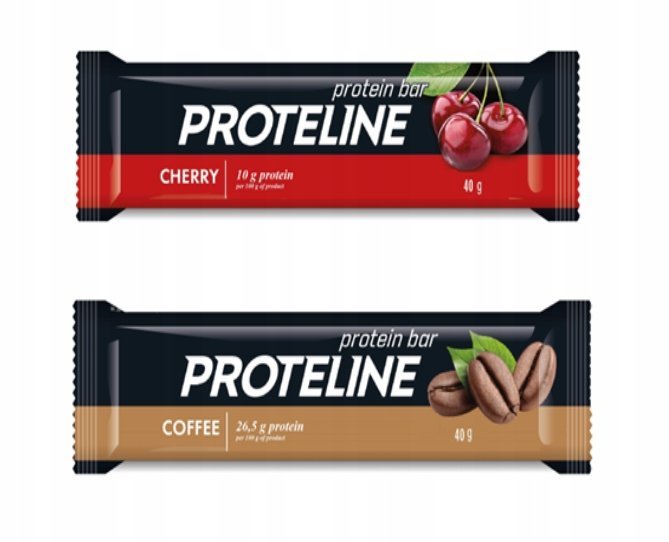 Proteline MIX Energy Duo – Wiśnia & Kawa – 24 Batoniki Proteinowe