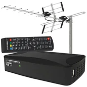 Tunery DVB-T - Tuner Cyfrowy Esperanza Ev108R Dvb-T/T2 H.265/Hevc + Antena Kierunkowa Vhf/Uhf Mux8 Atd31S - miniaturka - grafika 1