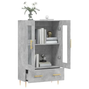 Wysoka szafka, szarość betonu, 69,5x31x115 cm Lumarko! - Szafki do salonu - miniaturka - grafika 5