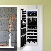 Lustra - Lustro Z Szafką Na Biżuterię Z Led Na Drzwi Ścianę - miniaturka - grafika 1