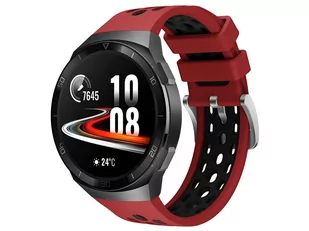 Gumowy Uniwersalny pasek sportowy Alogy soft band do smartwatcha 22mm Czerwono-czarny - Akcesoria do smartwatchy - miniaturka - grafika 1