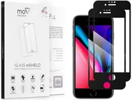 Szkła hartowane na telefon - movear 2 szt. Szkło Hartowane 9H na Apple iPhone 8/7 PLUS (5.5") do Etui GLASS mSHIELD 2.5D MAX Czarne AI87PGMM14ABK2 - miniaturka - grafika 1