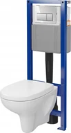 Stelaże i zestawy podtynkowe do WC - Zestaw podtynkowy Cersanit S701-787 Miska Arteco, stelaż, deska duroplast wolnoopadająca, łatwe wypinanie, przycisk chrom - miniaturka - grafika 1