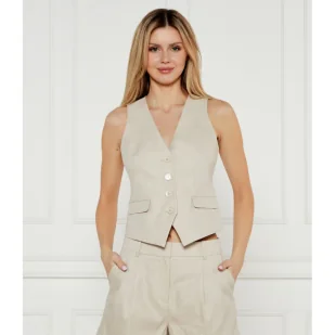 Michael Kors Lniana kamizelka Slim Fit - Kamizelki damskie - miniaturka - grafika 1