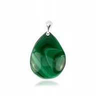 Wisiorki - Zawieszka Wisiorek Naturalny Kamień MALACHIT Krawatka Srebro 925, bez marki, AG00000871 - miniaturka - grafika 1