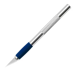 Leniar Nożyk, Skalpel metalowy do cięcia z gumowym uchwytem + 3 ostrza 90009 - Akcesoria kreślarskie - miniaturka - grafika 1