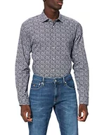 Koszule męskie - Seidensticker Męska koszula biznesowa – łatwa do prasowania koszula z prostym krojem – Regular Fit – długi rękaw – kołnierz Kent – 100% bawełna, granatowy, 44 - miniaturka - grafika 1