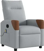 Fotele - Rozkładany fotel masujący, jasnoszary, obity tkaniną - miniaturka - grafika 1