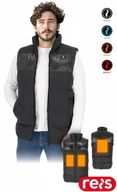 Kamizelki męskie - Pikowany męski bezrękawnik ochronny stójka ocieplany wodoodporne panele grzewcze 3 tryby powerbank USB A zamek błyskawiczny NOORVIK L - miniaturka - grafika 1