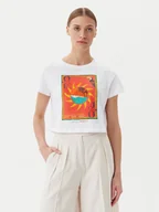 Koszulki i topy damskie - Roxy T-Shirt ERJZT05921 Biały Relaxed Fit - miniaturka - grafika 1