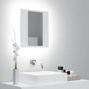 vidaXL vidaXL Szafka górna z lustrem i LED 40cm biała 804948 804948 - Szafki łazienkowe - miniaturka - grafika 2