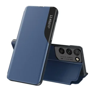 Eco Hurtel Leather View Case elegancki futerał etui z klapką i funkcją podstawki Samsung Galaxy S21 Ultra 5G niebieski - Etui i futerały do telefonów - miniaturka - grafika 1