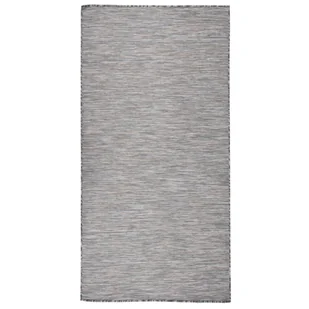 vidaXL Dywan zewnętrzny o płaskim splocie, 100x200 cm, brązowo-czarny - Dywany zewnętrzne - miniaturka - grafika 1