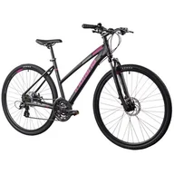 Rowery - Rower górski MTB INDIANA X-Cross 2.0 D15 28 cali Damski Czarno-różowy - miniaturka - grafika 1