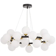 Lampy sufitowe - NOWOCZESNA LAMPA WISZĄCA CZARNO-MOSIĘŻNA MARSIADA W25 - miniaturka - grafika 1
