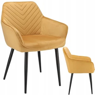Krzesło NAPOLI, tapicerowane do jadalni, 56x57x82 cm, musztardowe - Krzesła - miniaturka - grafika 1
