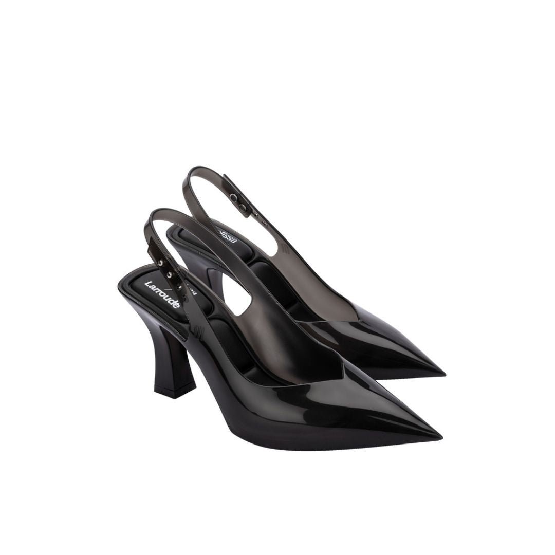 Melissa Slingback Heel + Larroude Ad Black Transparent Szpilki Damskie Czarne 38