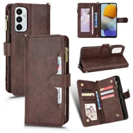 Etui i futerały do telefonów - Do Samsung Galaxy M23 5G / F23 5G Litchi Texture Zipper Skórzane etui na telefon Brown - miniaturka - grafika 1