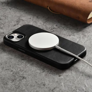 iCarer Oil Wax Premium Leather Case skórzane etui iPhone 14 magnetyczne z MagSafe czarny (WMI14220701-BK) - Etui i futerały do telefonów - miniaturka - grafika 13