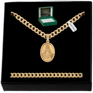 Biżuteria dla dzieci - Złoty Łańcuszek Pancerka + Medalik Matka Boska 925/585 Prezent Dla Chłopca - miniaturka - grafika 1