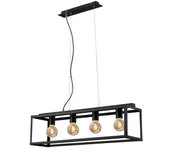 Lampy sufitowe - Briloner - Żyrandol na lince BLACK STEEL 4xE27/40W/230V - miniaturka - grafika 1