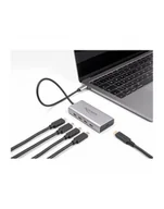 Huby USB - DeLOCK DeLock USB 10 Gbps USB Type-C Hub with 4 x USB Type-C + 1 x USB Type-C PD 85 Watt, USB hub gray - miniaturka - grafika 1